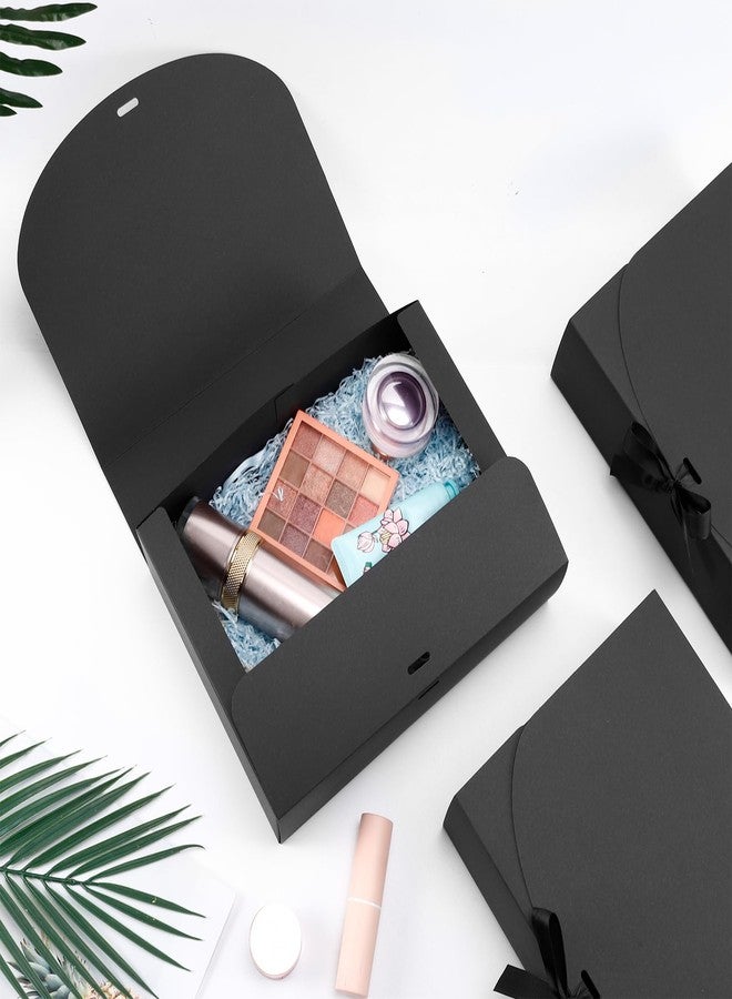 Tivcck 15 Pack Gift Boxes with Lids,10.6x7.8x3.1 Inch Black Gift Boxes Bulk,Bridesmaid Proposal Box with Ribbon,Black Kraft Paper Box for Birthday,Wedding,Christmas,Party Favors - Image 5